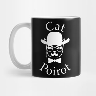 Cat Poirot (white) Mug